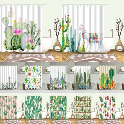 Zuhanyfüggöny kaktuszokkal