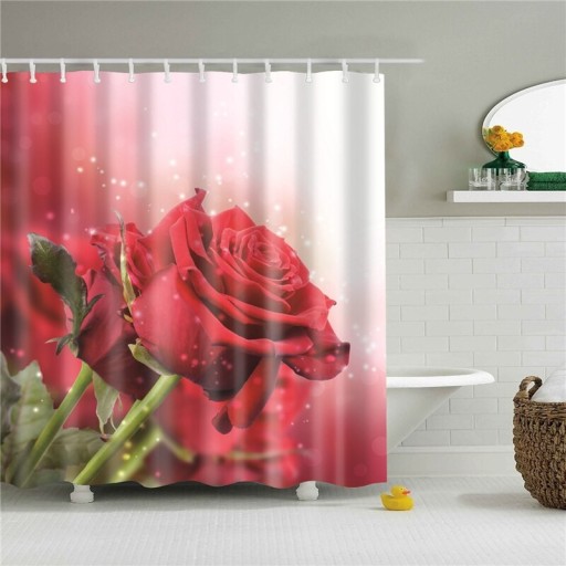 Zuhanyfüggöny rózsákkal
