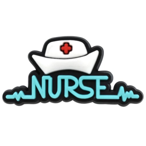 Zusatz für Crocs Krankenschwester-Haube 2–3 cm PVC weiß blau rot Schuhdekorationszubehör Crocs Dekoration Schuhe Nurse Motiv