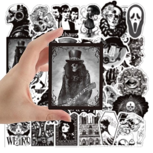 Zwart-wit stickers 50 stuks E97