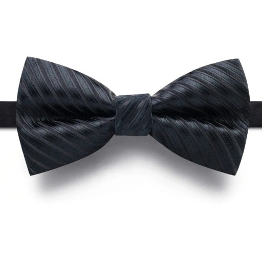 Zwarte gestreepte vlinderdas voor heren Elegante formele accessoire Klassieke stijl Verstelbare maat Luxe design voor pakken, smoking en formele