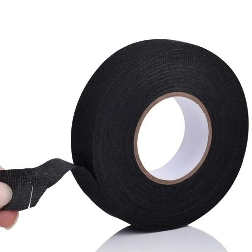 Zwarte hittebestendige textieltape 15 mm x 15 m Vlamvertragende zelfklevende tape voor autobedrading Vorstbestendige draadbescherming