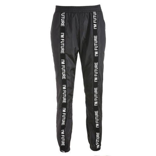 Zwarte joggingbroek voor dames met opschrift