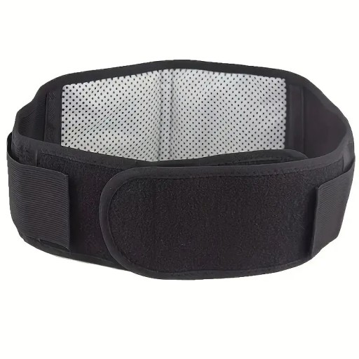 Zwarte verstelbare heupband, zelfverwarmende magnetische rugbrace, wervelkolomondersteuning voor pijnverlichting, geschikt voor tailleomtrek 100-106 cm