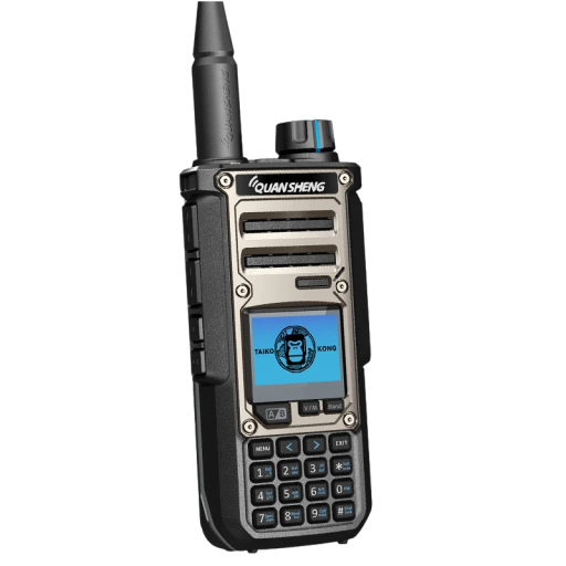 Zweiband-Radiostation Quansheng TK-11 8 mit 10 W Leistung, 3000 mAh Batterie, Empfang von 0,153 bis 1160 MHz, Farbdisplay, schwarz für Ausflüge