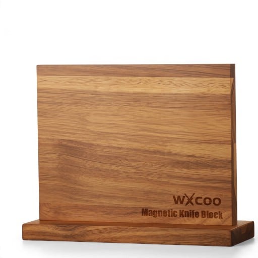 Zweiseitiger magnetischer Messerständer aus Akazienholz 29,6 x 21,8 cm Holzblock für Messer mit starken Magneten Braun Für die Küche