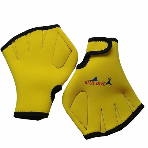 Zwem neopreen handschoenen BLUE DIVE met drijvende membranen en verstelbare klittenbandsluiting 23 x 18,5 cm Neopreen Voor zwemmen en aqua fitness