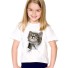 3D-T-Shirt für Mädchen mit einer Katze J605 D