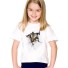 3D-T-Shirt für Mädchen mit einer Katze J605 C