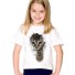 3D-T-Shirt für Mädchen mit einer Katze J605 G