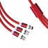 3in1 mágneses USB kábel piros