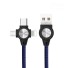 3in1 USB adatkábel kék