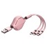 3in1 USB behúzható kábel rózsaszín