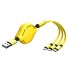 3in1 USB behúzható kábel sárga