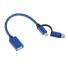 Adapter USB-C / Micro USB na USB 2.0 K43 niebieski