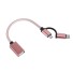 Adapter USB-C / Micro USB na USB 2.0 K43 różowy
