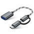 Adaptér USB-C / Micro USB na USB 3.0 šedá