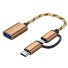 Adaptér USB-C / Micro USB na USB 3.0 zlatá