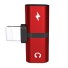 Adaptor pentru Apple iPhone Lightning la 2x Lightning roșu