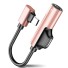 Adaptor pentru mufa USB-C la 3,5 mm / USB-C K129 roz