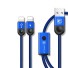 Adatkábel 2x Apple Lightning / USB kék