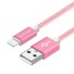 Adatkábel Apple Lightning-hoz 10 db USB-hez világos rózsaszín