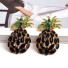 Ananasowe damskie wiszące kolczyki czarny