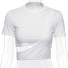 Asymetryczna seksowna koszulka damska biały
