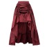 Asymetryczna spódnica damska z marszczeniami wino