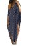Asymetryczna sukienka maxi w paski ciemnoniebieski