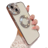 Átlátszó borító gyémántokkal iPhone 15 Pro Max készülékhez rózsaszín