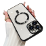 Átlátszó borító MagSafe támogatással és kameravédelemmel iPhone 15-höz fekete