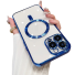 Átlátszó borító MagSafe támogatással és kameravédelemmel iPhone 15-höz kék