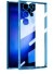 Átlátszó burkolat fém kerettel Samsung Galaxy S22 Ultra készülékhez kék
