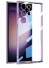 Átlátszó burkolat fém kerettel Samsung Galaxy S22 Ultra készülékhez lila