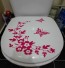 Autocolant de baie din vinil cu motiv floral J1017 roz
