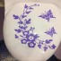 Autocolant de baie din vinil cu motiv floral J1017 violet