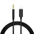 AUX kábel Apple Lightning 3,5 mm-es csatlakozóhoz K100 fekete