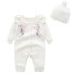 Baby-Overall für Mädchen mit Mütze T2572 weiß