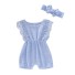 Baby-Overall für Mädchen mit Stirnband T2585 hellblau