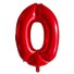 Balon urodzinowy czerwony z cyfrą 100 cm 0