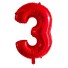 Balon urodzinowy czerwony z cyfrą 100 cm 3