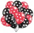 Balóniky s bodkami - 10 kusov červeno-čierna