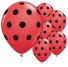 Balónky s puntíky - 10 kusů tmavě červená