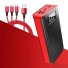 Banca de alimentare cu afișaj și cablu USB 30000 mAh roșu