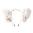 Banda pentru cap cu urechi de pisică Urechi de pisică cu clopoței Accesoriu pentru cosplay bentiță pentru urechi de pisică de pluș alb