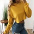 Basic bluza damska krótka żółty