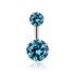 Bauchnabelpiercing mit zwei Steinen J3524 hellblau