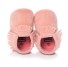 Bébi puhatalpú cipő rojtokkal rózsaszín