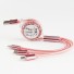 Behúzható USB kábel 3in1 rózsaszín